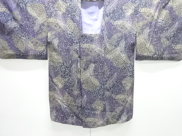 JAPANESE ANTIQUE MICHIYUKI COAT / TAISHO ROMAN STYLE / SILK / FEATHER